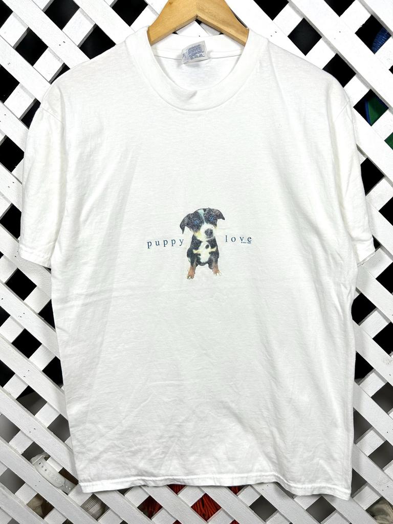 Vintage 1995 Puppy Love Cute Dog Graphic Tshirt / Medium