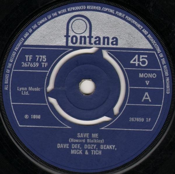 7-дюймовая пластинка DAVE DEE DOZY BEAKY MICK TICH Save Me TF775 1966 UK Поп Б/у