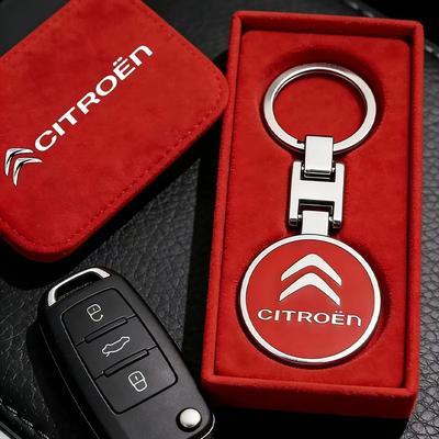 1Pcs Car Logo Keychain Metal Key Rings Accessories For C4 C3 C5 AIRCROSS C5X e-C4 X e-C3 C-Crosser C-Elysee C4 Cactus C1 KR6