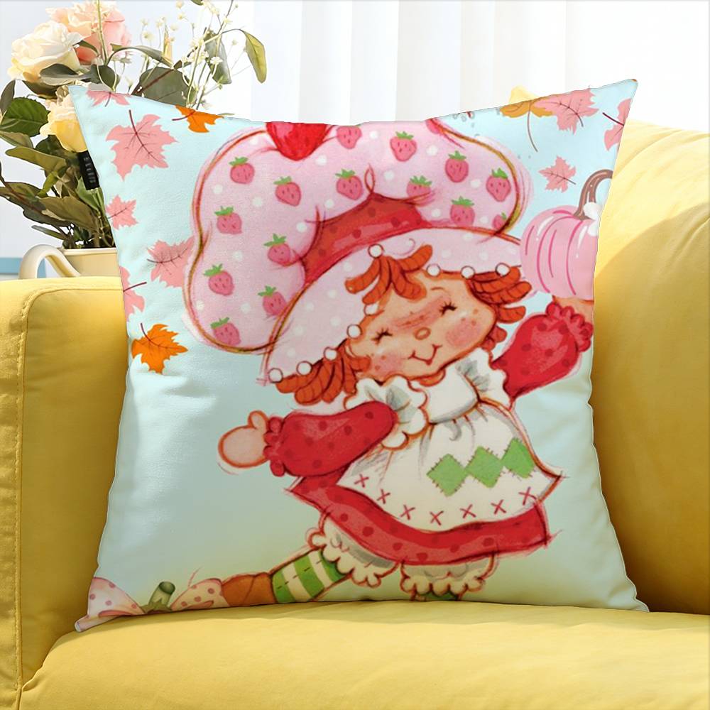 Cute SStrawberry SShortcakeGirl Various Sizes Square Pillow Case For Car Home Bedchamber Decor