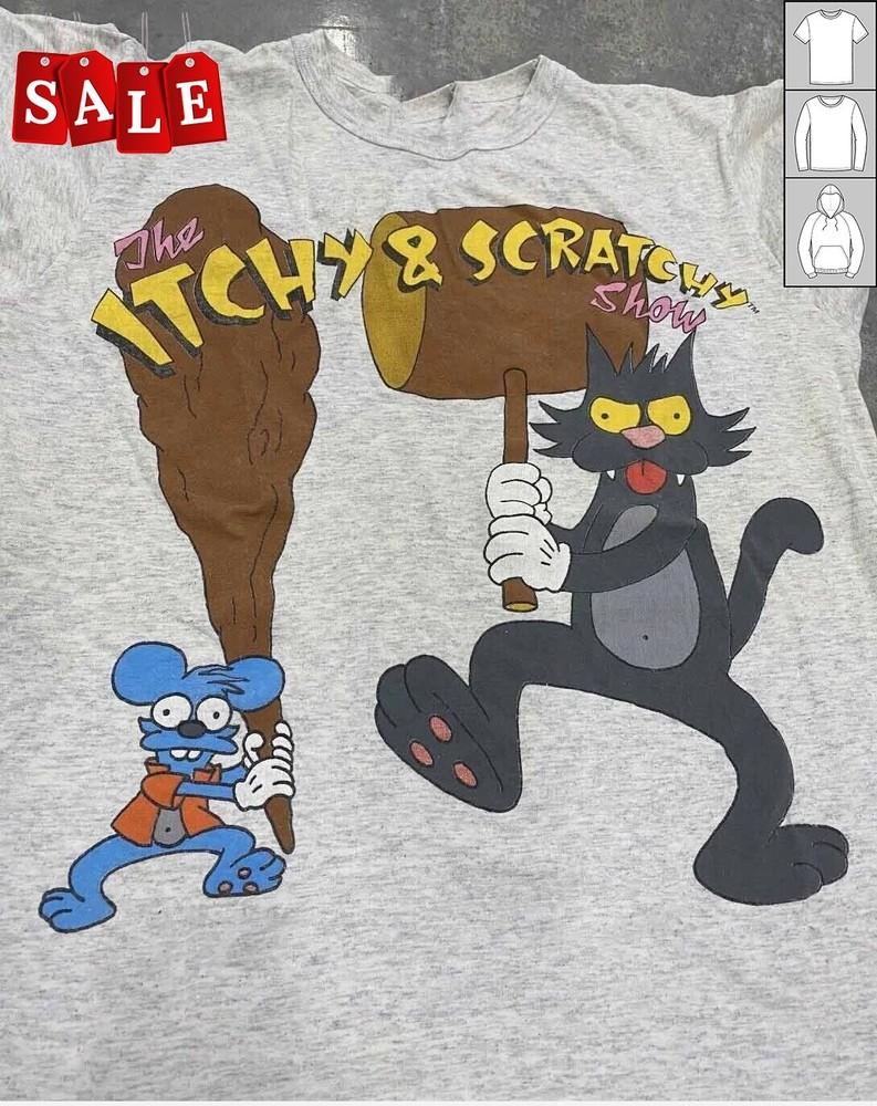 Горячая The Itchy And Scratchy Show Симпсоны 1992 Подарок для фанатов Мужская S-5XL JM281 Унисекс Футболка