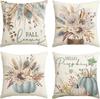 European and American Thanksgiving Decorative Pillow Cover Fashion Cartoon Autumn Harvest Pumpkin Letter Sunflower Print Pillow Pillow Cover