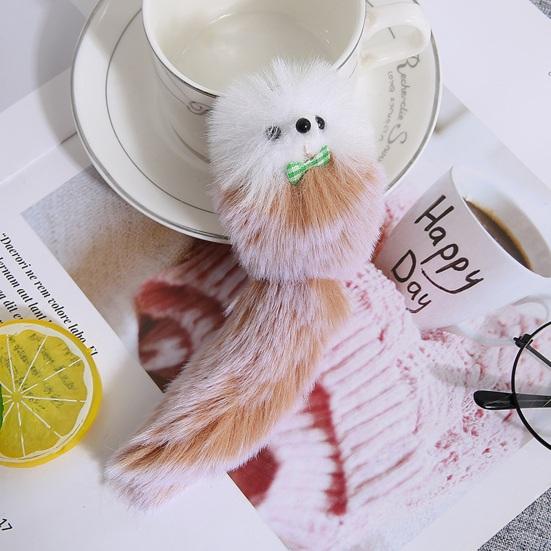 Брелок из искусственного меха, пушистый брелок с рисунком животного, украшение на годовщину, автомобильный ключ, аксессуар