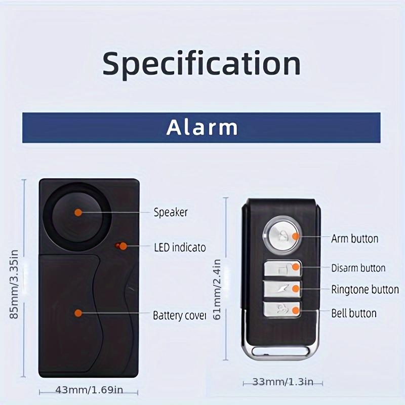 YNF 110dB Vibration Anti-Theft Alarm, 10 Sensitivity Levels, Wireless Remote Alarm for Motorcycle Car E-Bike