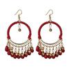 Boho Vintage Beads Tassel Wedding Earrings Indian Jhumka Ethnic Gold Color Round Drop Earrings Brincos