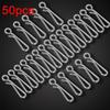 50pcs Hot Durable Portable Line Tackle Fishing Hanging Snap Fast Lock  Connector Barrel Swivel