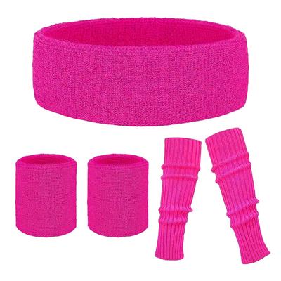 1 комплект, спортивные наколенники, повязка на голову, браслет, эластичные противоскользящие гетры, ретро 80-е, вечерние танцевальные аксессуары, реквизит для косплея на Хэллоуин