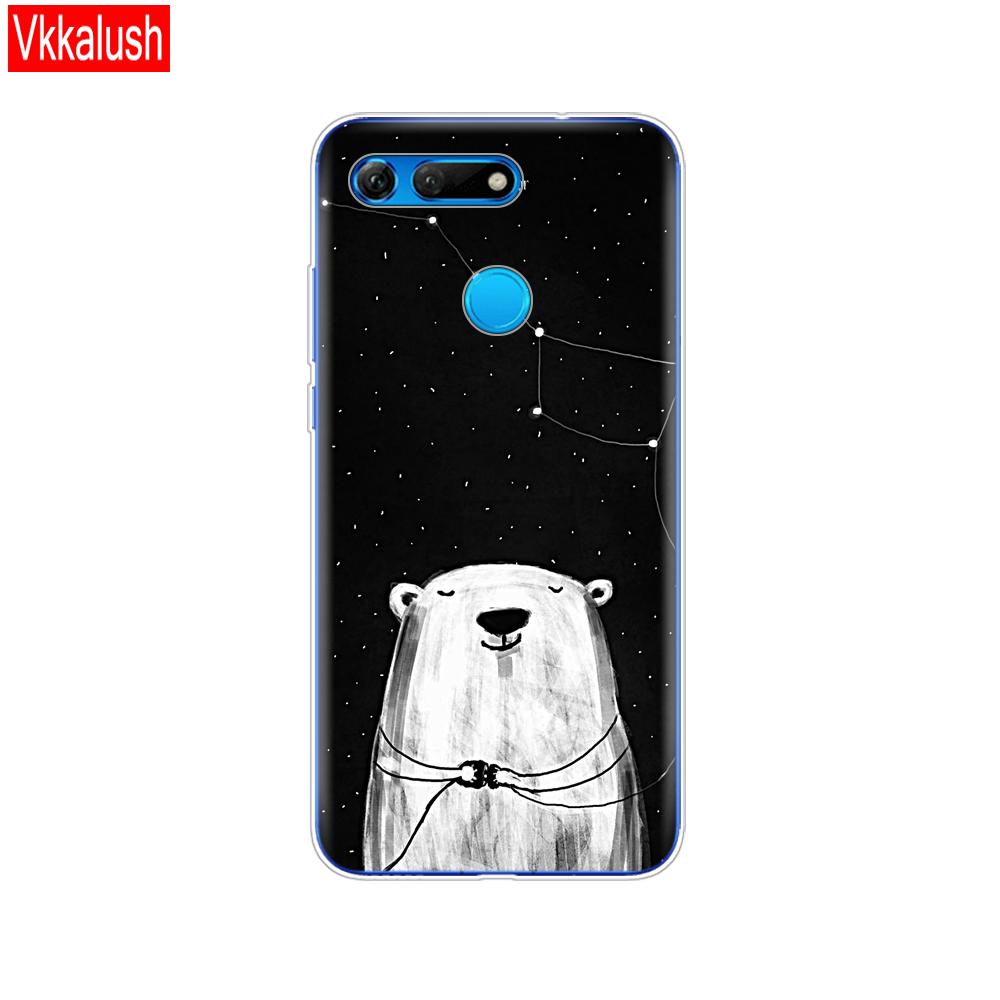 Силиконовый чехол для телефона для Huawei Honor View 20 V20, чехол из ТПУ, мягкий силиконовый чехол для Honor V20, чехол с милым животным узором