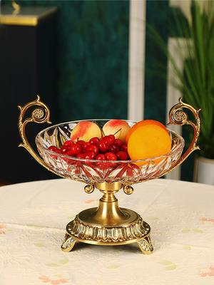 Фруктовая тарелка для дома, гостиной, журнальный столик, стеклянная конфетница, европейский свет, роскошь, украшение, креативность