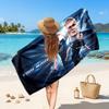 Erling Haaland Custom Beach Towel, Personalized Name Text Print, Football Logo Soft Quick‑Dry Towel Holiday Gift