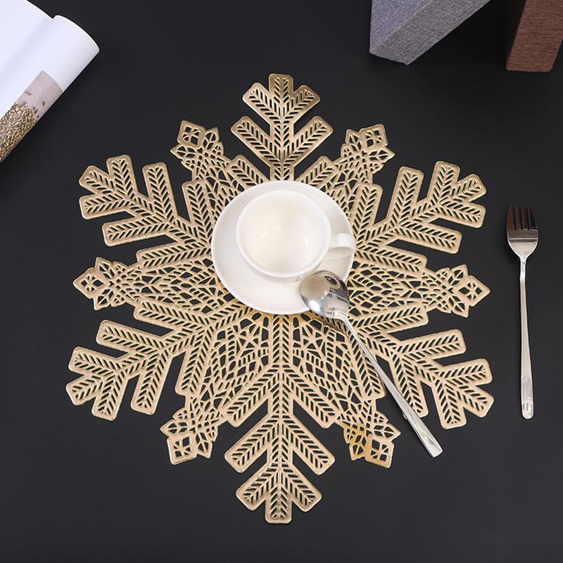 1 шт. Пятноустойчивая ресторанная декорация Снежинка Подставка для еды Домашний декор Украшения для стола Товары для вечеринок Плейсматы Изысканные