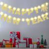 Light Up Happy New Year Banner Gold Glitter for New Years Eve Party Decorations Happy NYE Party Home Office Decorations Supplies