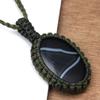 Серый Ботсванский агат драгоценный камень Holloween Gifted Jewelry Macrame Ожерелье 20-32 дюйма