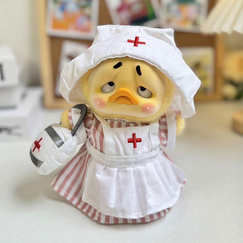 Маленькая желтая утка 15 см Раздражающая утка Одежда Кавайная Кукла для переодевания Аксессуары Игра в переодевание Одежда для хлопковой куклы