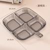 4-Compartment Serving Tray with Handle Kitchen Storage Plate Portable Snack Fruit Tray Multifunctional Kids Plate Hanging Home Use