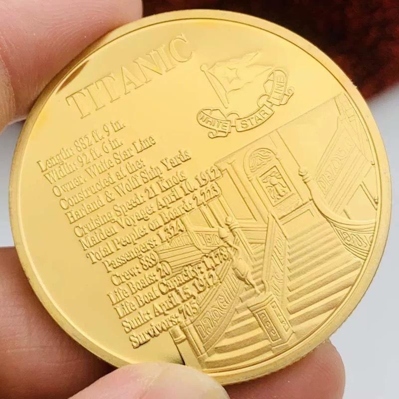 Титаник, корабль, посеребренная цветная печатная памятная медаль, ремесленная креативная монета, сувенирная монета