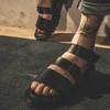 BSQT by Clash BSQT S068 Fort Wayne Double Strap Sandals Banta black-S068