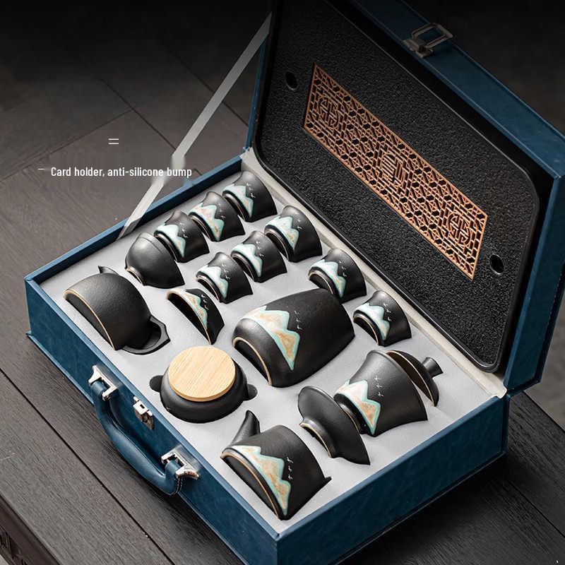 Handun Black Pottery Gongfu Tea Set - Qianli Jiangshan Edition
