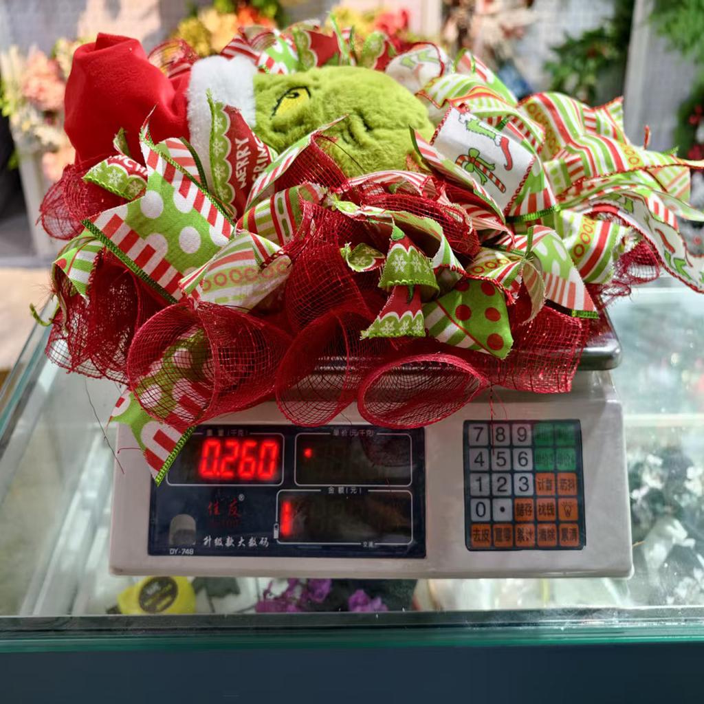 40см Рождественский Праздничный Венок Тканевый Плюшевый Декоративный Венок Подвеска на Дверь Подвеска на Стену