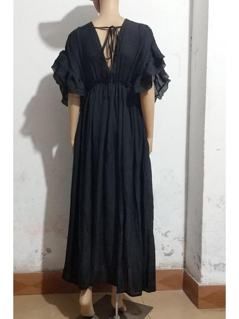 Длинная юбка из бамбуковой ткани с завязками на пуговицах и солнцезащитная рубашка-накидка (4 цвета)