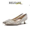 BEIJIANI 1578-23 Rhinestone Pearl High Heel Bridesmaid and Bride Wedding Shoes
