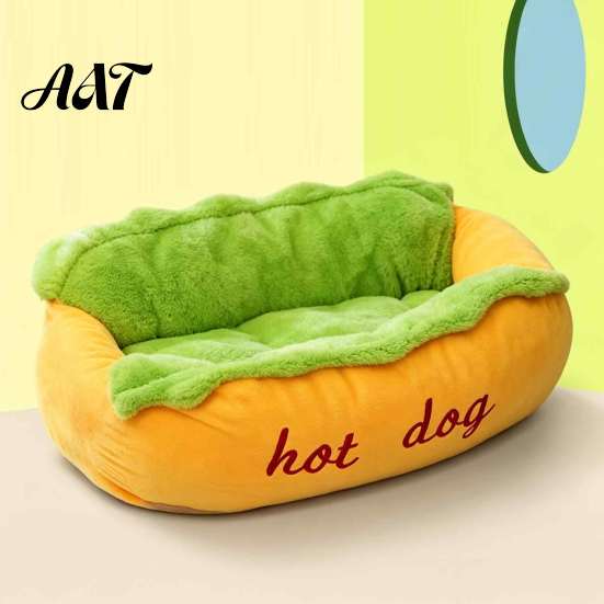 Cute Dog Bed for Dachshunds Hot Pet Bed, Soft Cozy Plush Removable Washable Mat, Gift Lovers Bun Cats Dogs, Novelty Sofa
