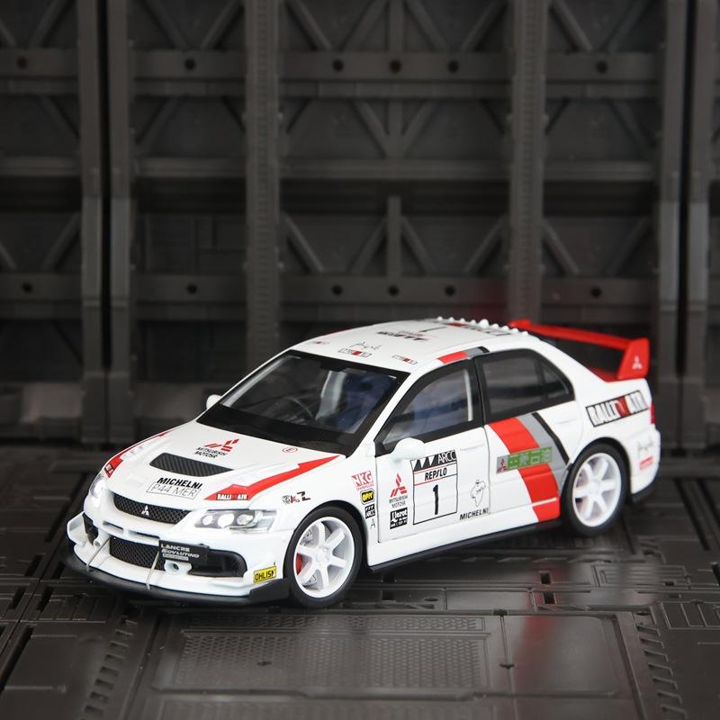 Cwtnuk1 1:32 Модель гоночного автомобиля Mitsubishi EVO 9 с имитацией, 6 дверей открываются, звук, свет, инерционный, сплав, игрушка-транспортное средство, подарок ребенку, украшение