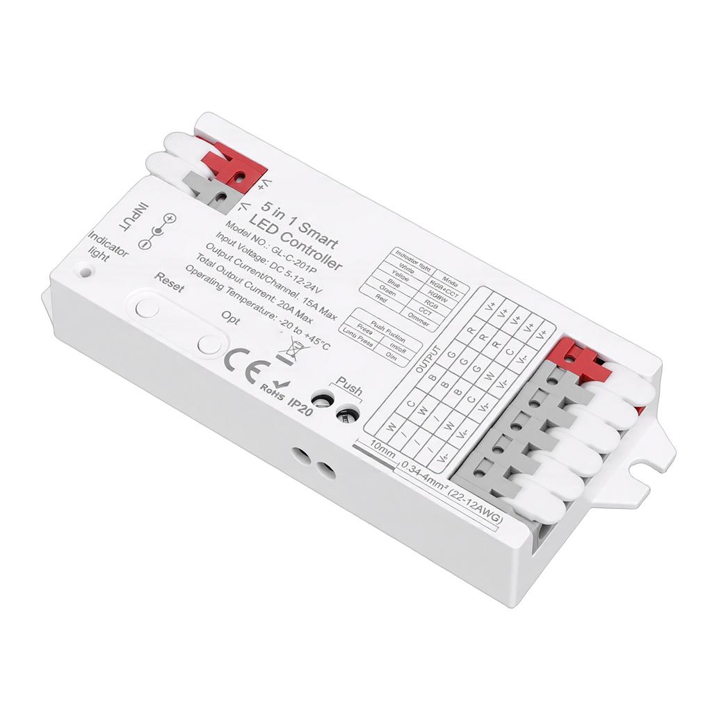 Светодиодный контроллер Поддержка ZigBee3.0 Pro+ 5 в 1 Контроллер светодиодной ленты RGBCCT RGBW RGB CCT Диммер Режим 20А