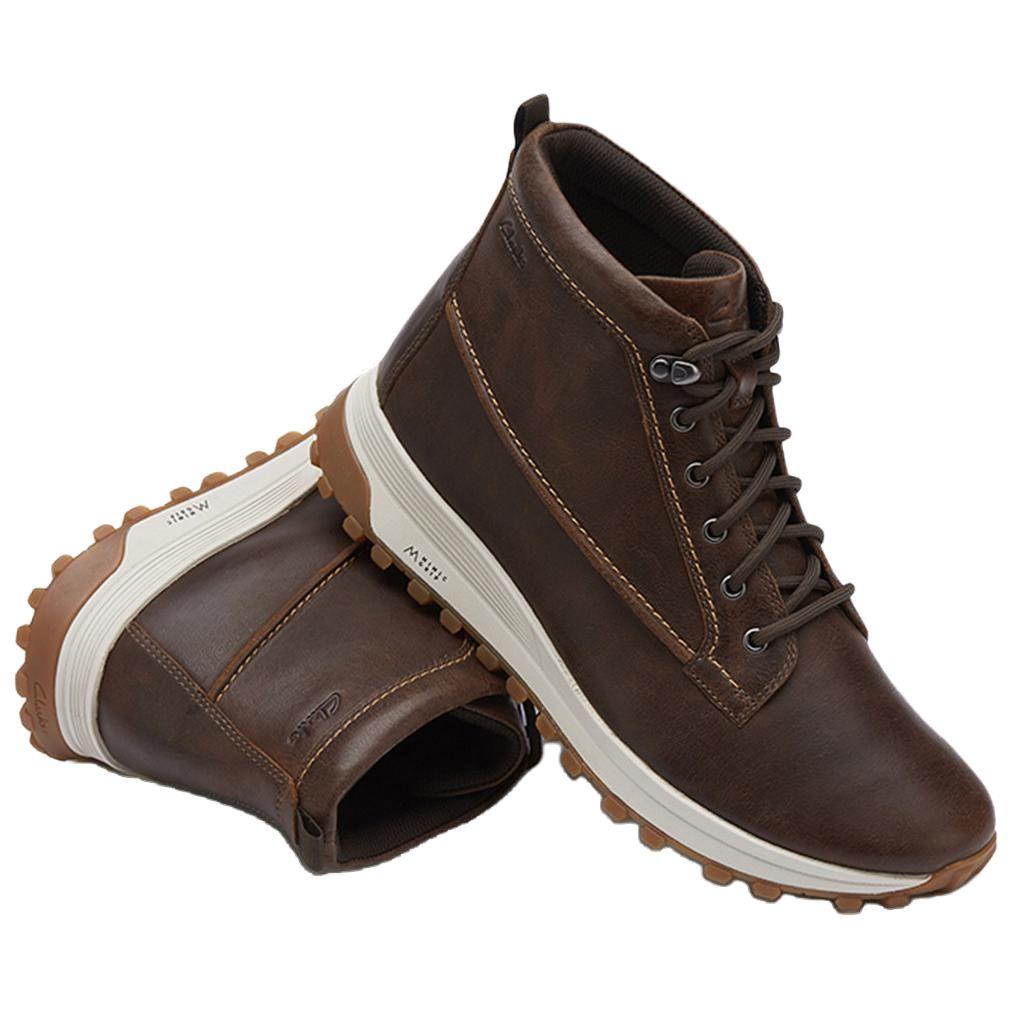 Clarks Кожаные Прочные Легкие Ботильоны Мужские ботинки Коричневые 261642267A