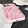 Pink Peach Flower Phone Case For iPhone 16 16E 15 14 13 12 11 Pro Max X XR XS Max 7 8 Plus Anti-Drop Silicone Soft Cover