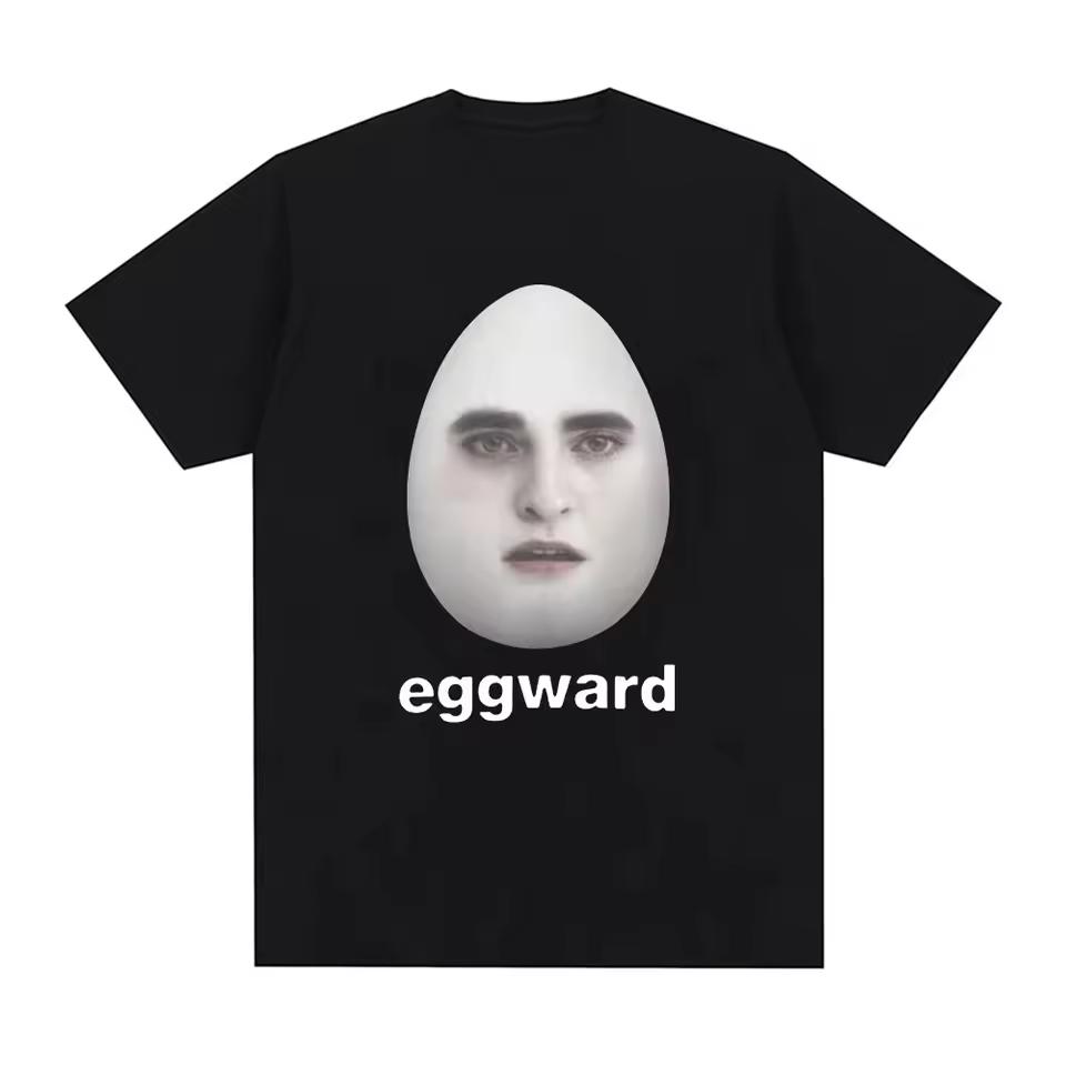 Twilight Eggward Funny Meme T Shirts Edward Cullen Parody Robert Pattinson Humor T-shirt Men's Women Cotton Short Sleeve T-shirt
