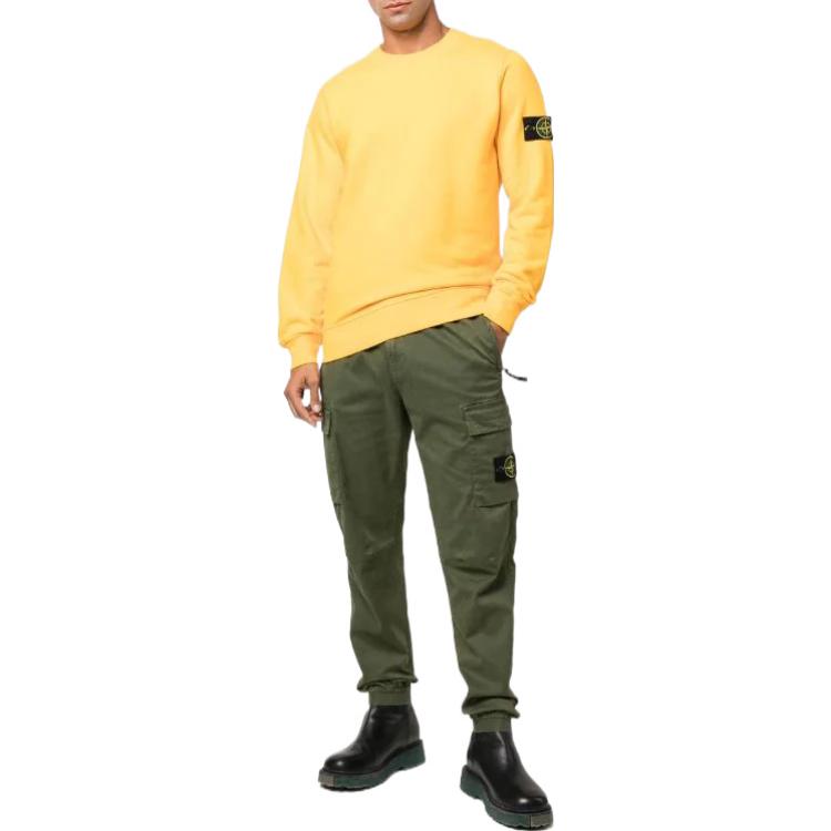 STONE ISLAND FW22 Однотонное худи с логотипом, повседневное, мужское, желтое 771563020-V0030