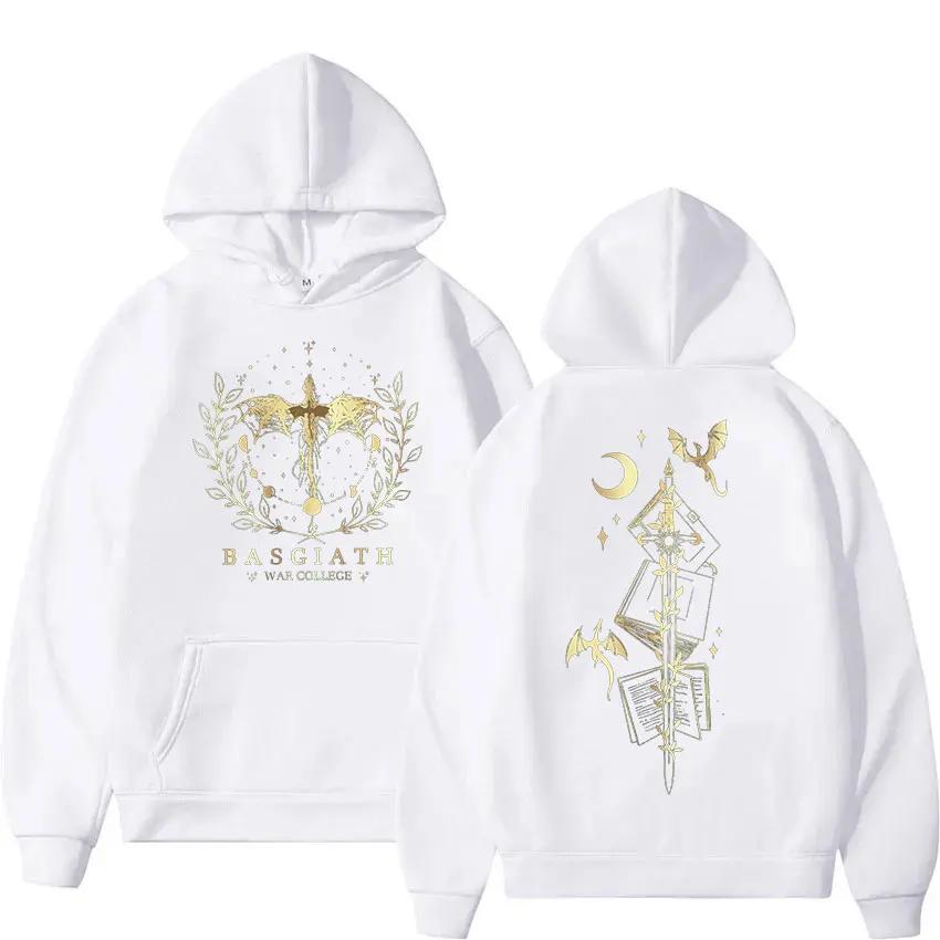 Basgiath War College Fourth Wing Hoodie Men Women Fashion Retro Dragon Rider Sweatshirt Clothing Oversized Hoody