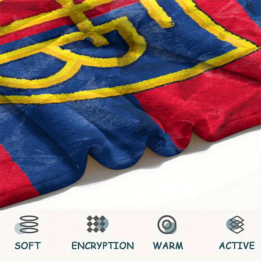 1Pc FC Basel Print Flannel Blanket High Quality Warm Comfortable Cover for All Seasons Perfect for Gifts Home Decor