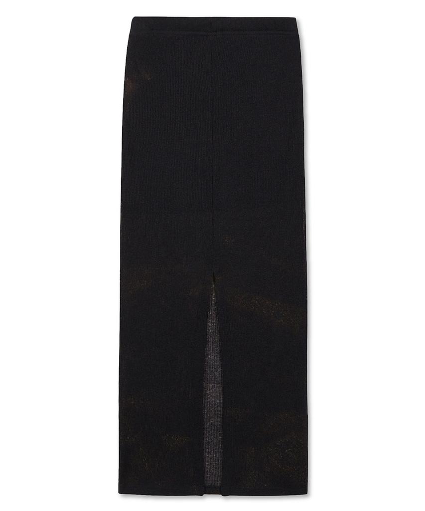 Ulkin [Runway] Bleach Washed Knit Skirt_Black