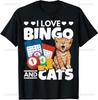 Cat Lovers I Love Bingo and Cat Gambling Unisex's Clothing Bingo Players Fashion Bingo Aesthetic T-shirts Classic Vintage Clothes