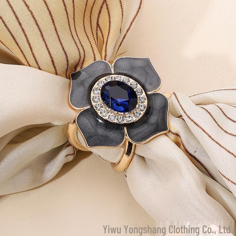 Elegant Gem Scarf Buckle: High-end Women's Accessory for Scarves, Small Square Towels, Coats & Belts