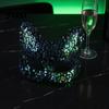 Adjustable Elastic Masque for Dancing Cat Masquerade Masque, Sparkly Sequins/Velvet/Black Half Face Lightweight Eye Theme Parties Women Men Halloween