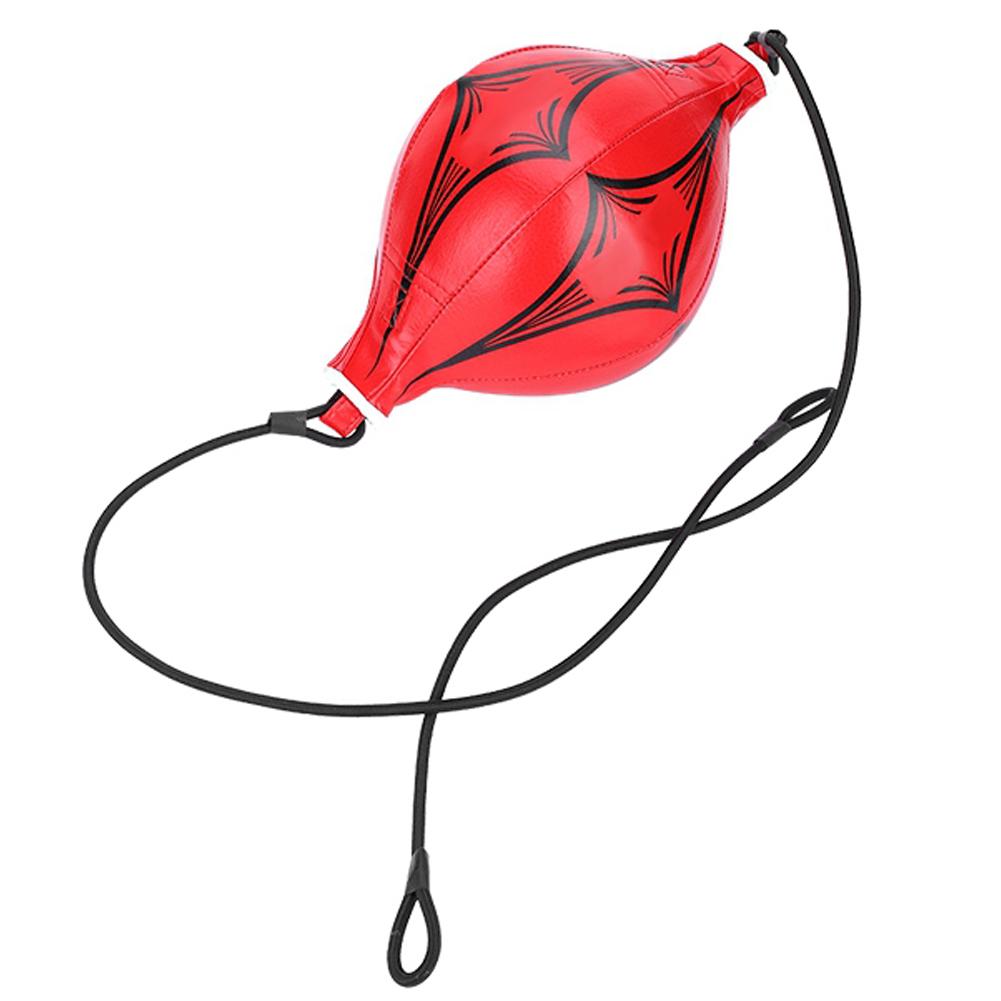 Боксерский тренировочный кожаный мешок для скоростного мяча, двухсторонний, ММА, игрушка в форме груши(красный)