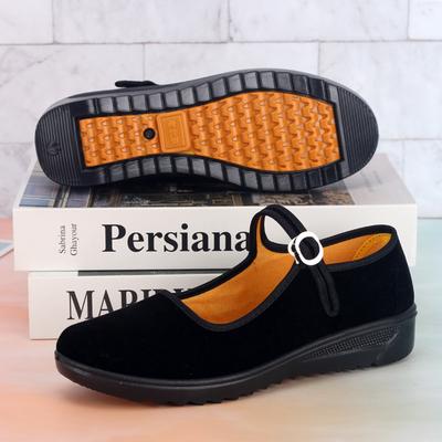 Тканевая обувь тканевая обувь женская черная лента женская обувь рабочая обувь танкетка танцевальная тканевая обувь