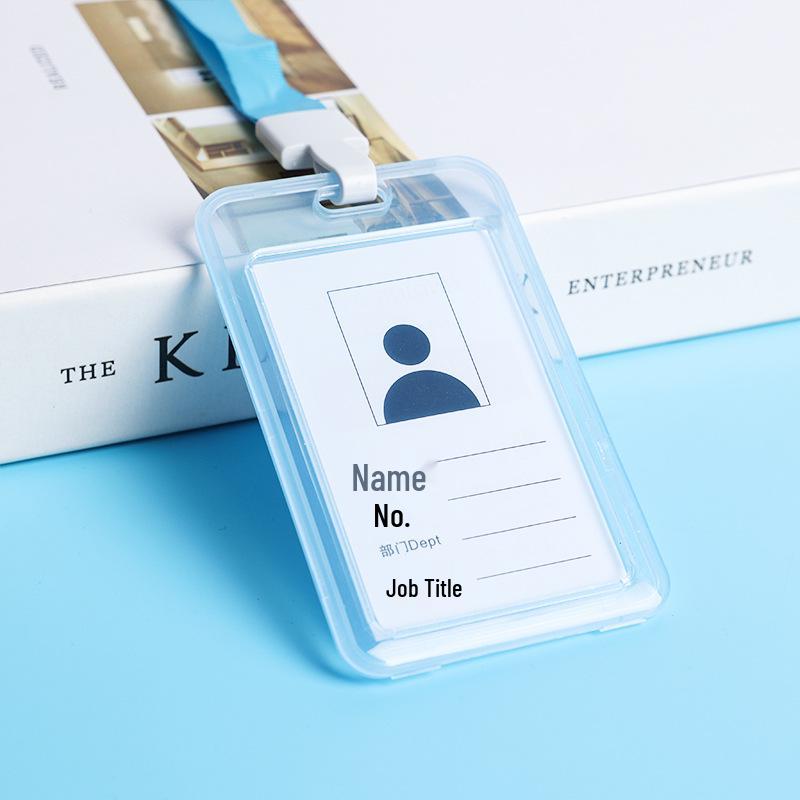 Двусторонний прозрачный держатель для ID-карты с ремешком для студенческих билетов и проездных