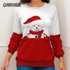 Women's Blouse Round Neck Christmas Print Loose Long Sleeve Top
