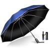 Folding Umbrella with 10 Ribs and Reflective Tape for Increased Automatic Opening and and Suitable for Both Sun and UV Light and Heat and Strong Wind