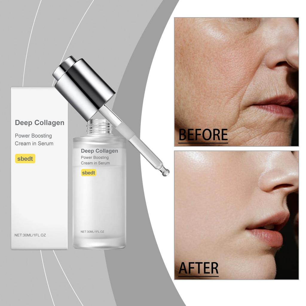 Глубокий коллагеновый крем-сыворотка для усиления силы, Корейский уход за стеклянной кожей, Интенсивно увлажняющая ампула для лица для увлажнения и эластичности