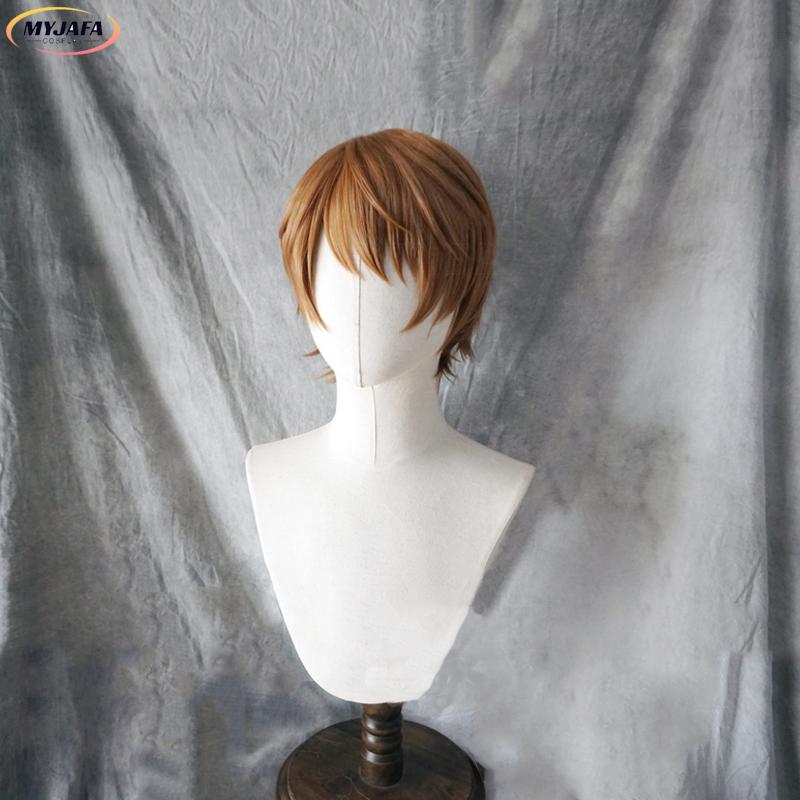 Парик для косплея Yagami Light, короткие коричневые пушистые термостойкие синтетические волосы Yagami Light, парики для вечеринки на Хэллоуин + шапочка для парика