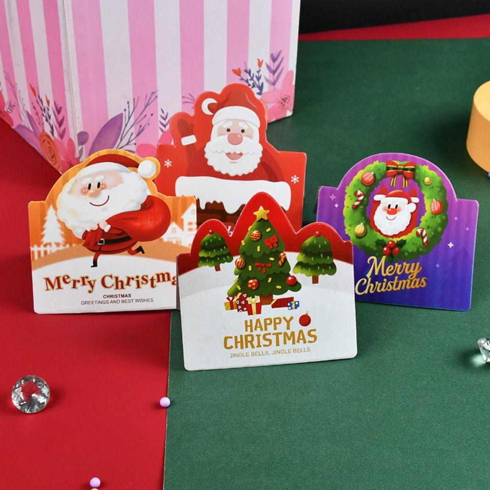 10 шт. Приглашения Счастливого Рождества Поздравительные открытки Рукописный текст Чистые бумажные открытки Приглашение для гостя