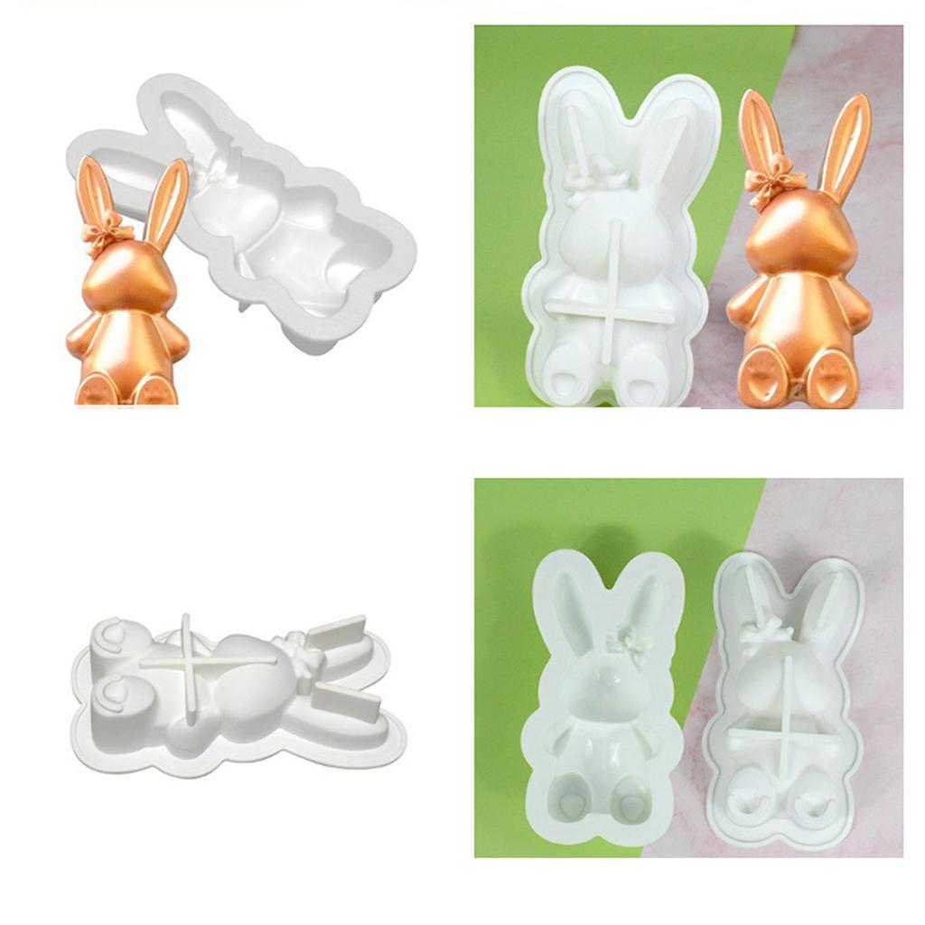 Кролик шоколадная помадка свеча силиконовые формы эпоксидная смола DIY украшения изготовление мыла расплавленная смола глина украшения дома
