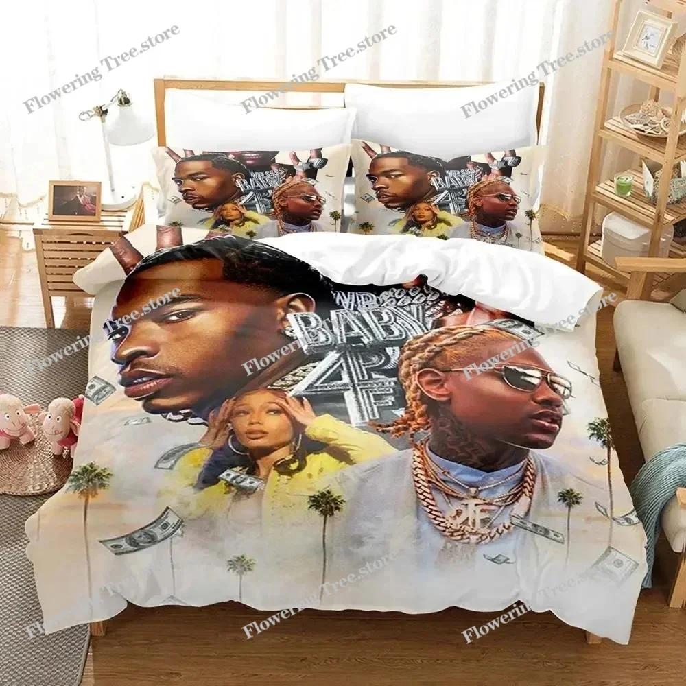 Постельное белье с рэпером Lil Baby для мальчиков и девочек, размер Twin, Queen, пододеяльник, наволочка, постель, дети, взрослые, модный домашний текстиль