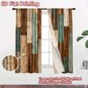 2D flat printing 2pcs Curtain Curtains Rustic Wooden Plank Arrangement Digital Printed Polyester Drapes Festive Curtains Use for