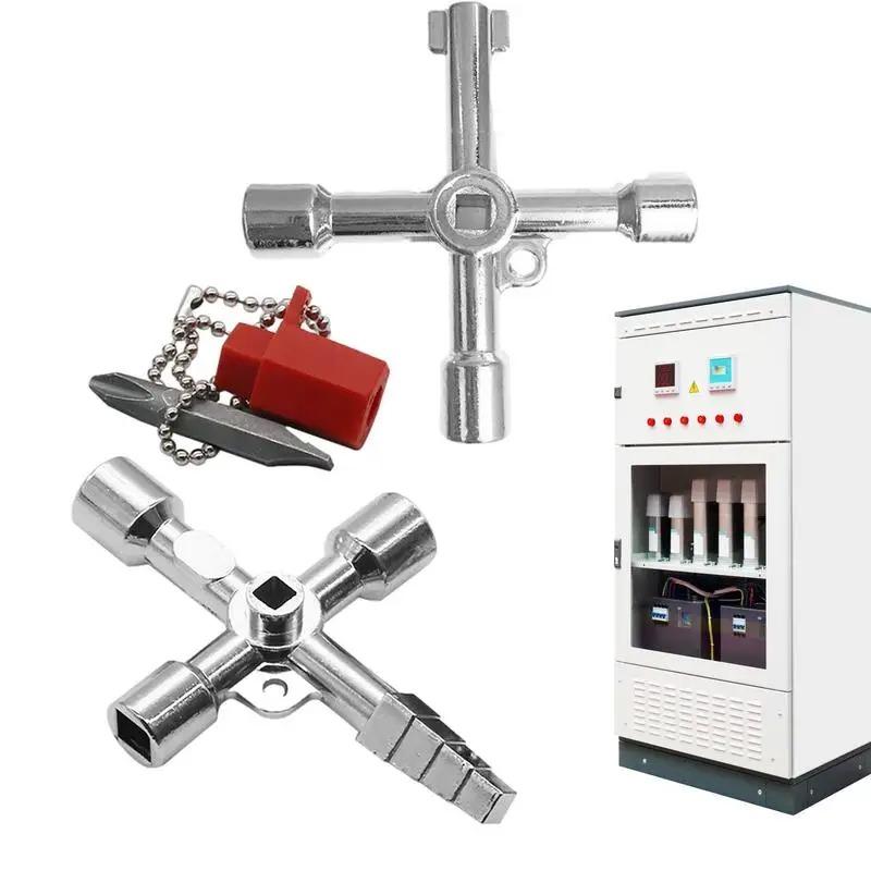 Универсальный ключ 4 в 1 | Практичные строительные ключи пожарной бригады Многофункциональный универсальный крестовой ключ с битой Цинковый сплав